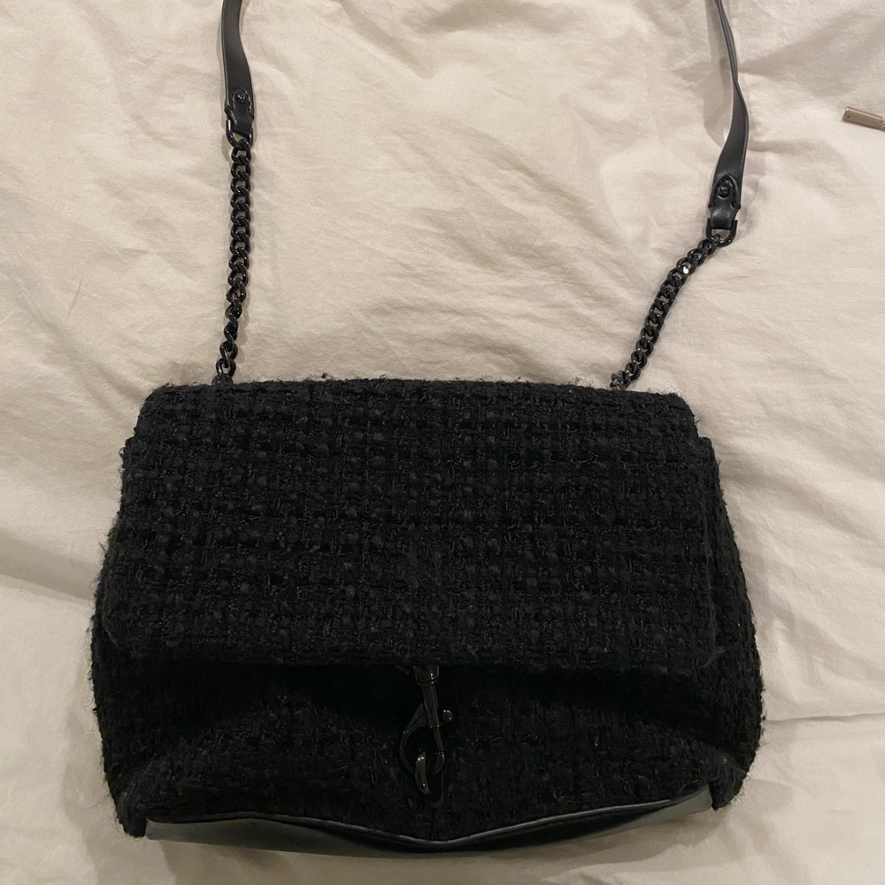 Rebecca Minkoff Black Tweed Shoulder Bag